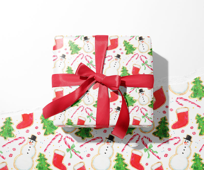 Illustrated Christmas Cookies Wrapping Paper Gift Wrap by Michelle Mospens