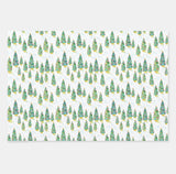 Illustrated Christmas Trees Wrapping Paper Gift Wrap by Michelle Mospens