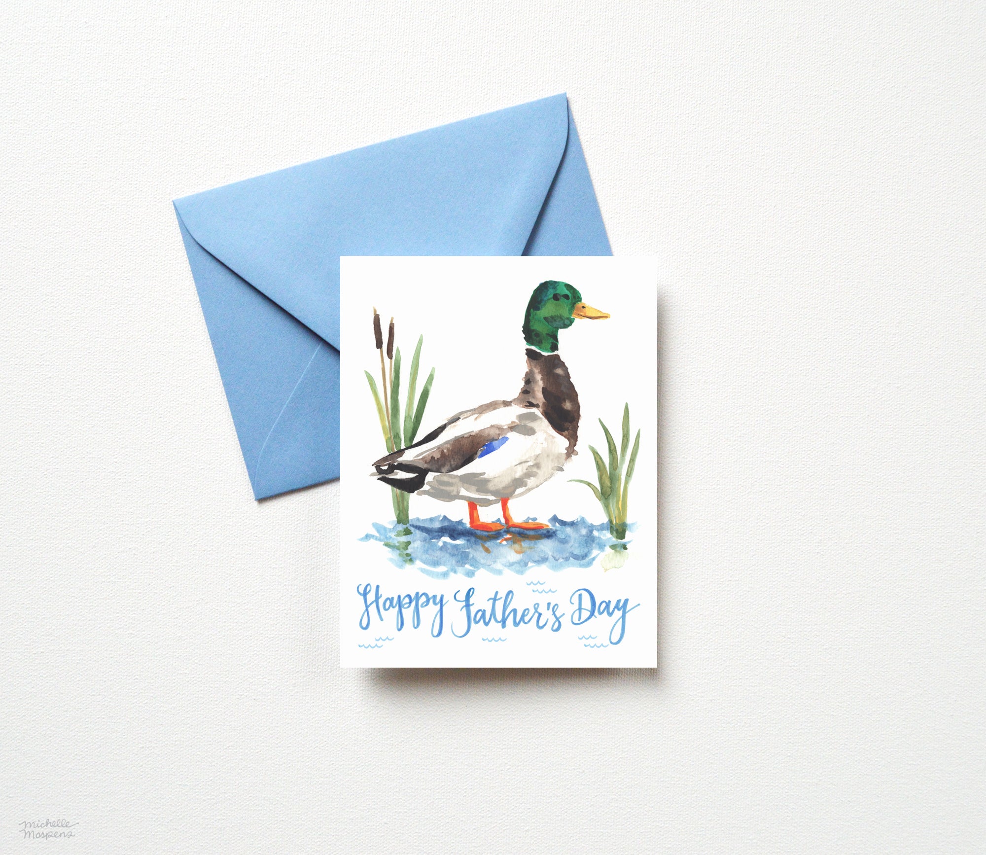 WATERCOLOR DUCK FATHER'S DAY CARD