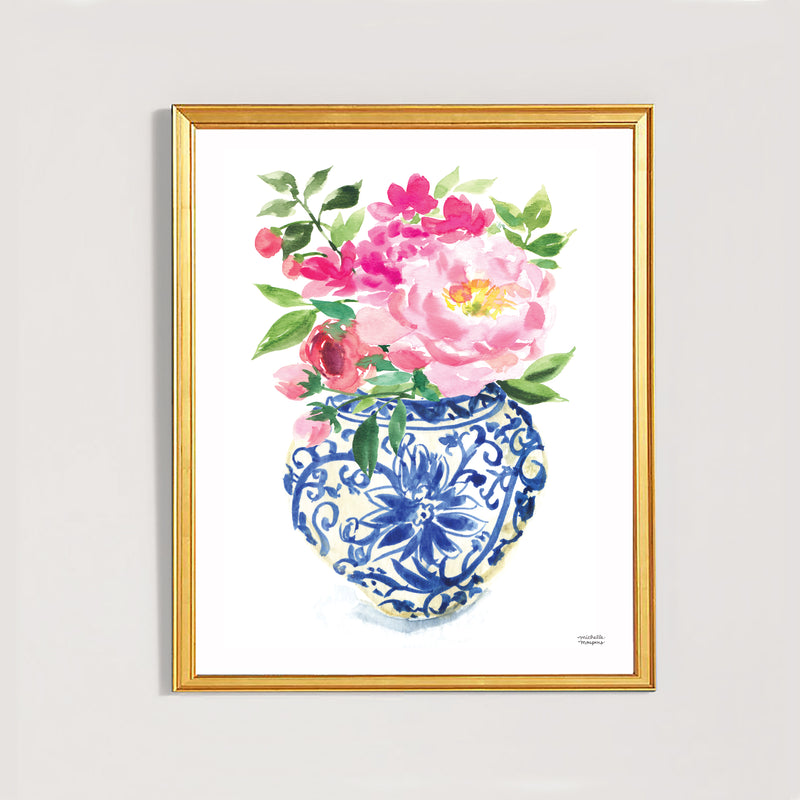 Watercolor Ginger Jar Bouquets Floral Chinoiserie Wrapping Paper by Mi –  Michelle Mospens