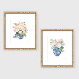 Watercolor Ginger Jar Bouquets Set of 2 Prints