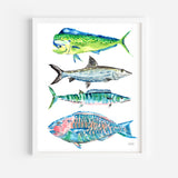 Watercolor Coastal Grand Cayman Fish Wall Art Print by Michelle Mospens