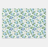 Blue and white hydrangea blooms gift wrapping paper by Michelle Mospens