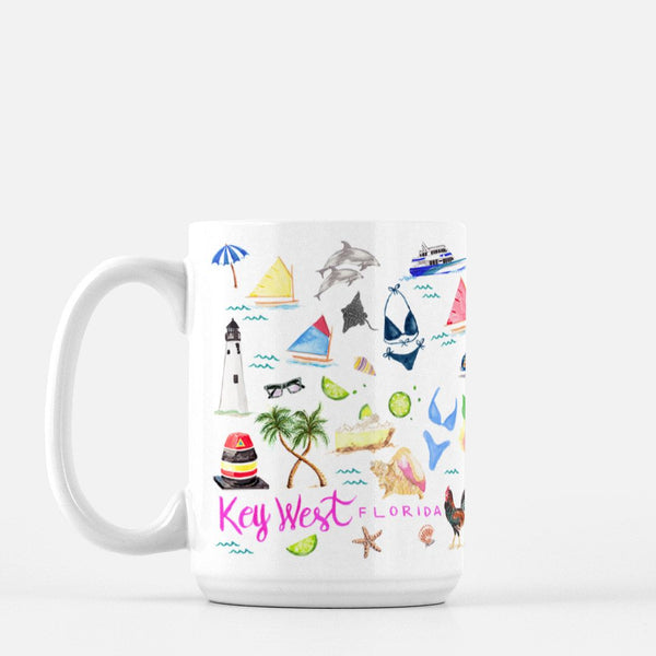 Illustrated Key West Coffee Mug 15oz.