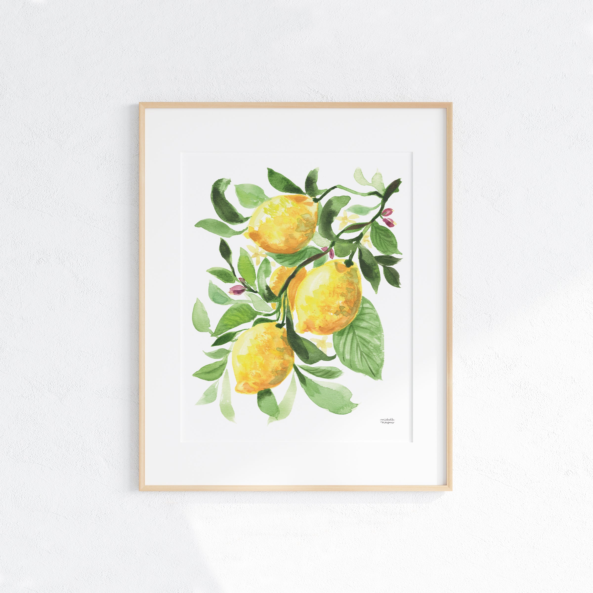 Watercolor Lemons No. 1 Art Print | Fruit Wall Art Print – Michelle Mospens