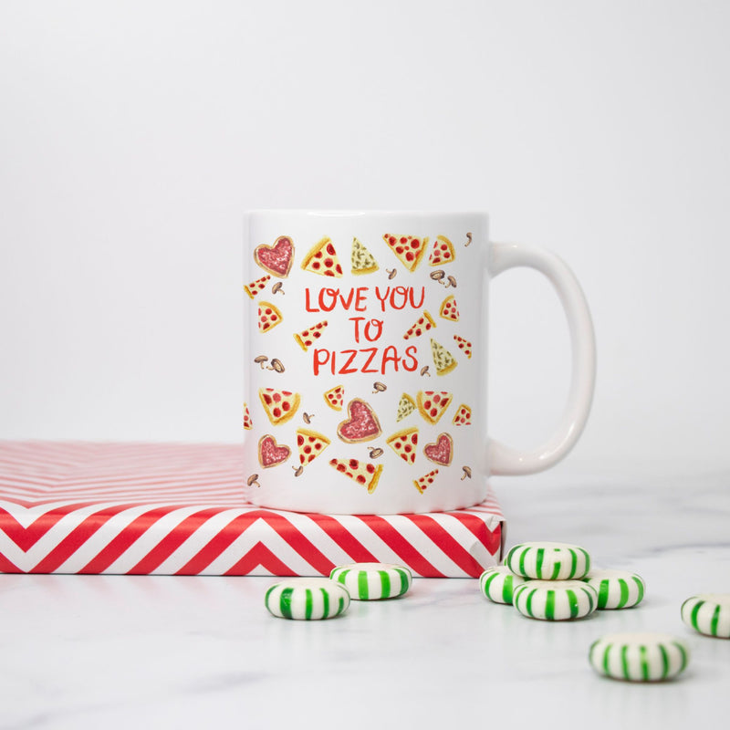 Love You To Pizzas Pun Coffee Mug 11oz.