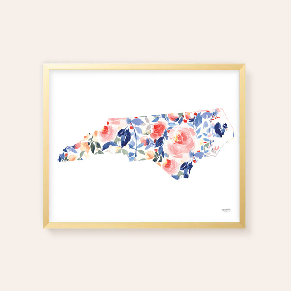 State Of North Carolina Watercolor Art Print