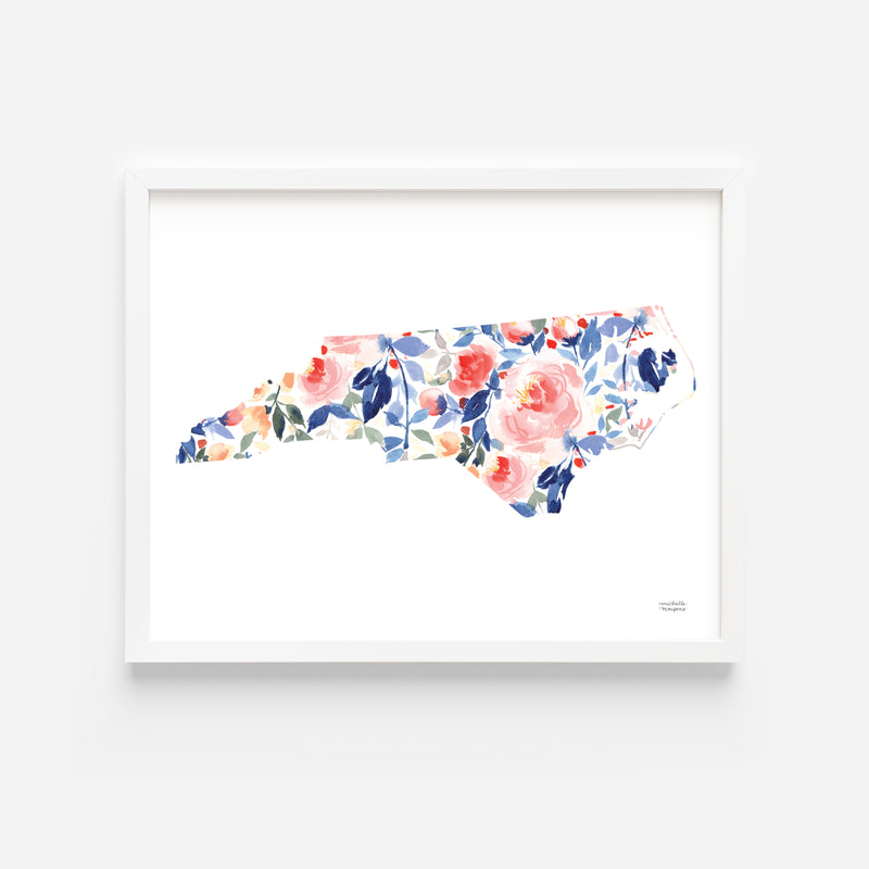 State Of North Carolina Watercolor Art Print