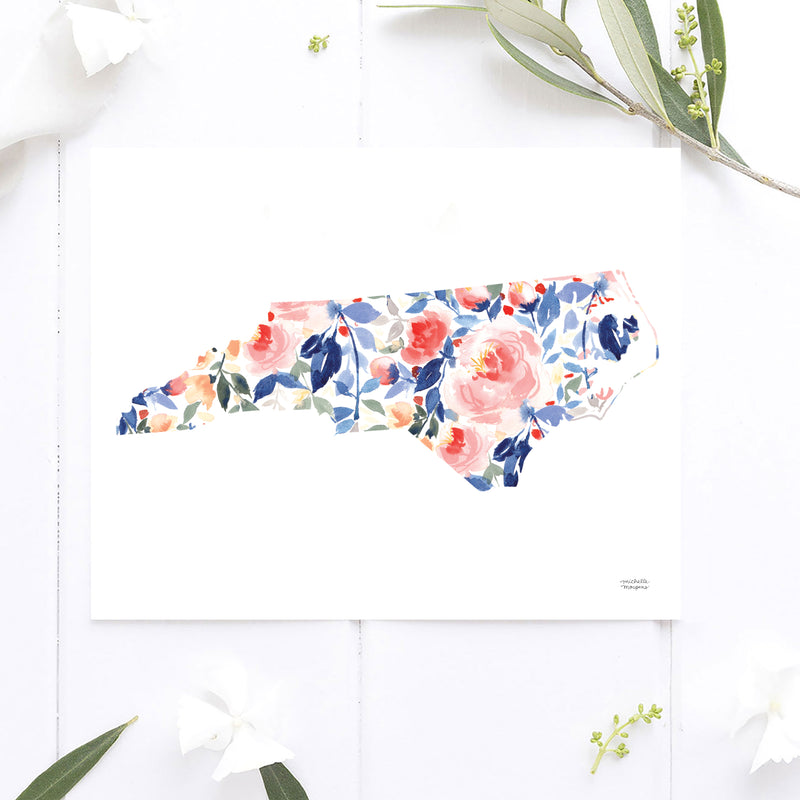 State Of North Carolina Watercolor Art Print