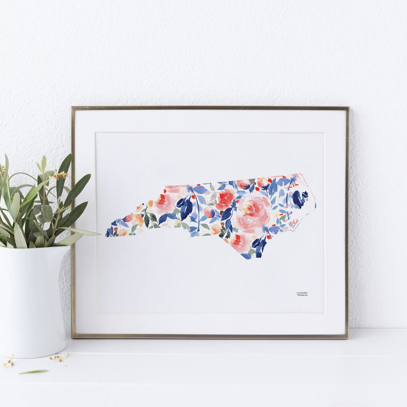 State Of North Carolina Watercolor Art Print