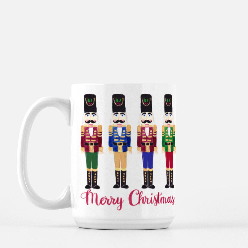 Illustrated Nutcrackers Merry Christmas Coffee Mug 15oz.