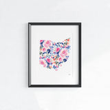 Ohio Print - State Of Ohio Watercolor Wall Art Print