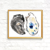 Watercolor Oysters No2 Unframed Wall Art Print Coastal Wall Decor