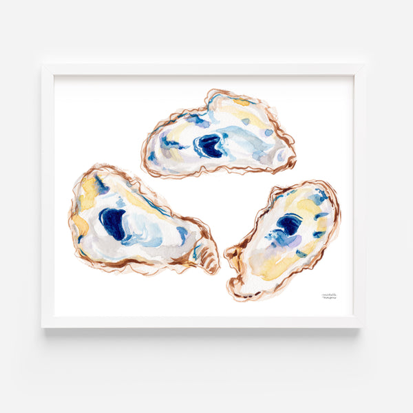Watercolor Oysters No11 Wall Art Print Coastal Decor