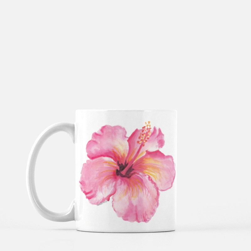 Watercolor Hibiscus Coffee Mug 11oz.