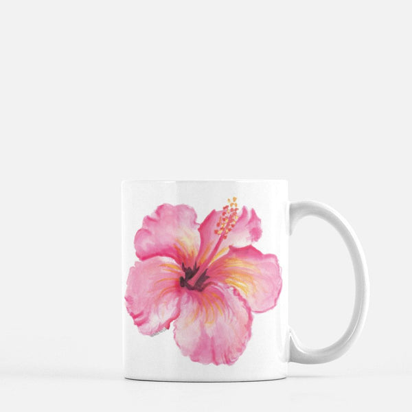 Watercolor Hibiscus Coffee Mug 11oz.