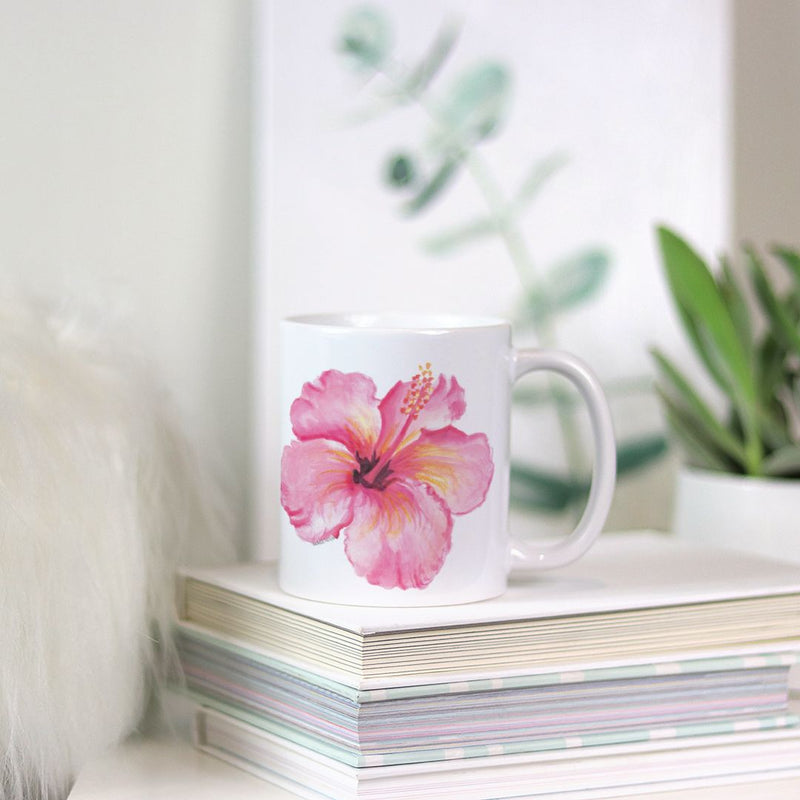Watercolor Hibiscus Coffee Mug 11oz.