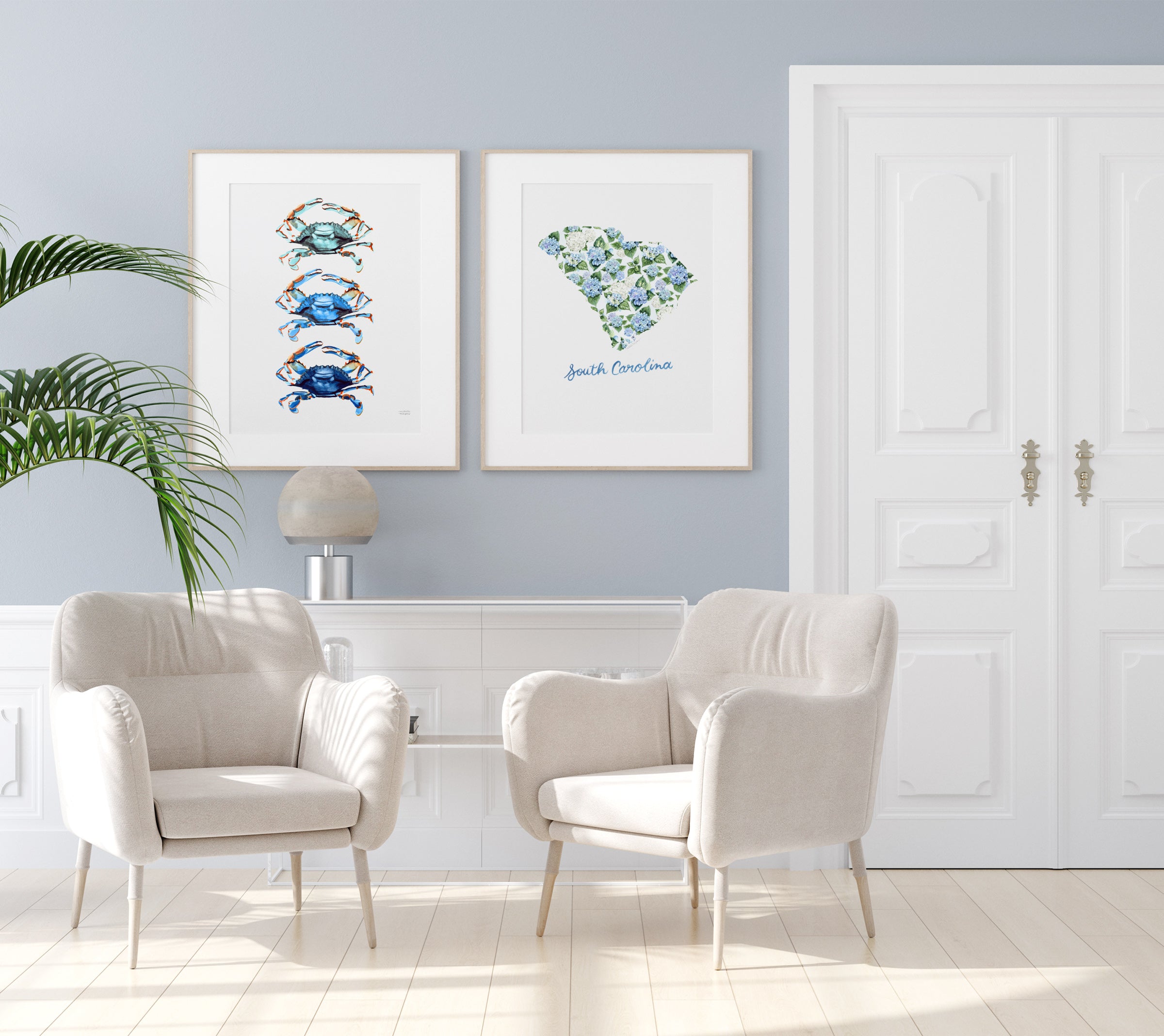 South Carolina Duo Watercolor Prints Set of 2