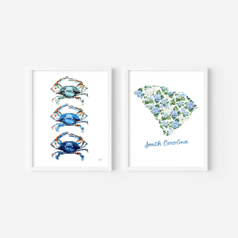 South Carolina Duo Watercolor Prints Set of 2