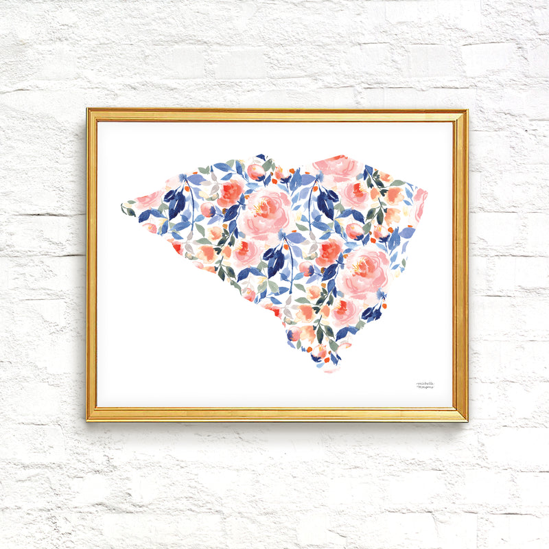 State Of South Carolina Watercolor Art Print