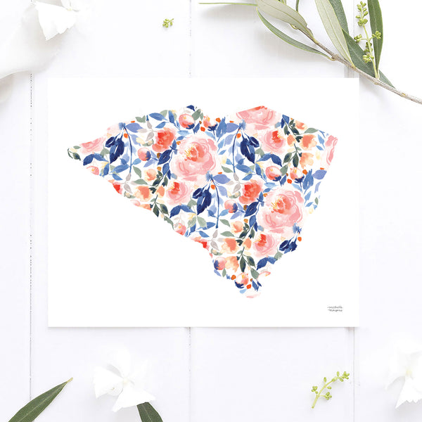 State Of South Carolina Watercolor Art Print