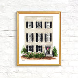 Southern Architecture Watercolor Wall Art Print by Michelle Mospens