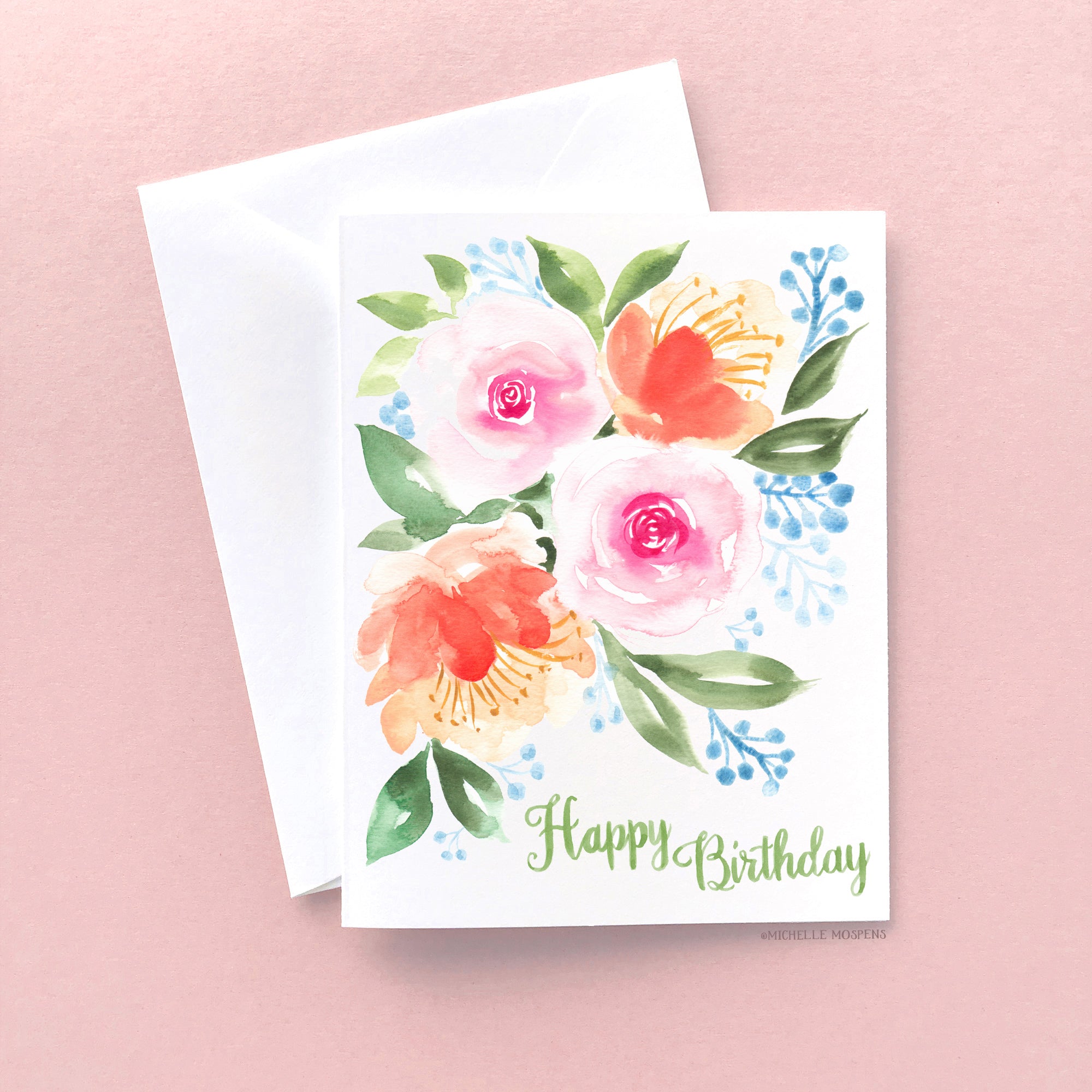 Spring Blooms Birthday Card