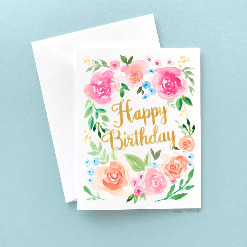 Spring Florals Birthday Card