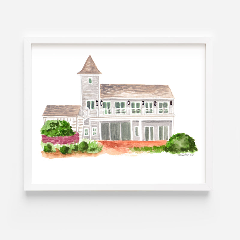 Wychmere Beach Club Watercolor Print