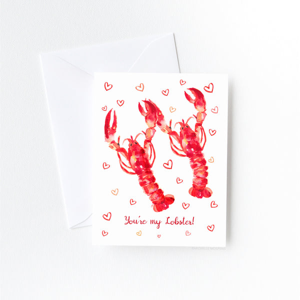 You're My Lobster Valentine Love Card by Michelle Mospens