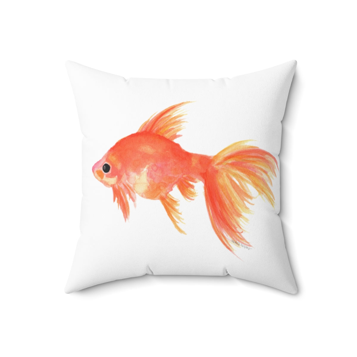 Watercolor Fish Square Pillow