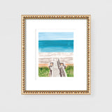 Beach Boardwalk Watercolor Art Print Coastal Decor