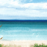 Beach Scene No2 Watercolor Art Print