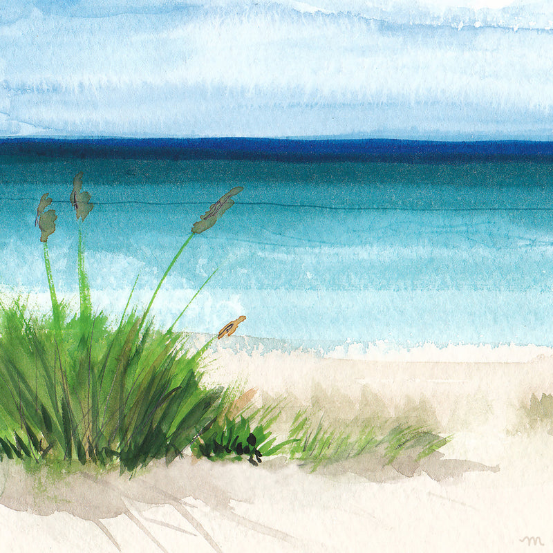 Beach Scene No4 Watercolor Art Print