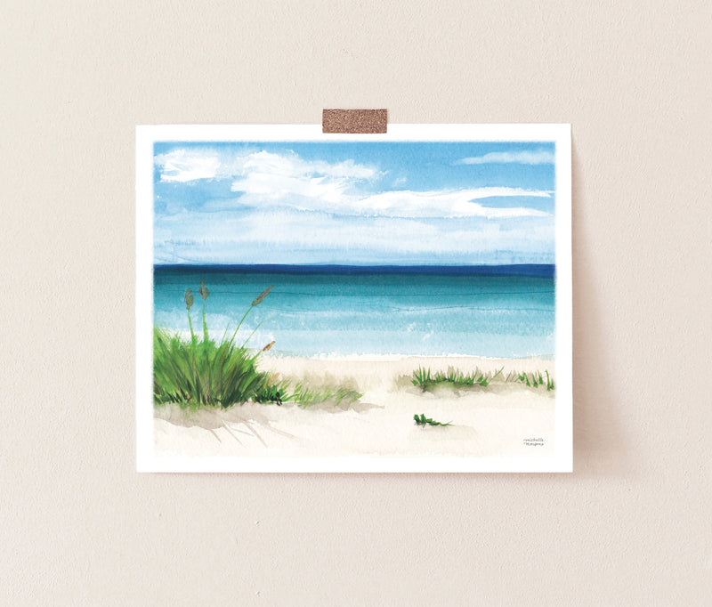 Beach Scene No4 Watercolor Art Print