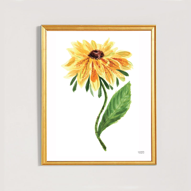 Black Eyed Susan Flower Watercolor Wall Art Print by artist Michelle Mospens
