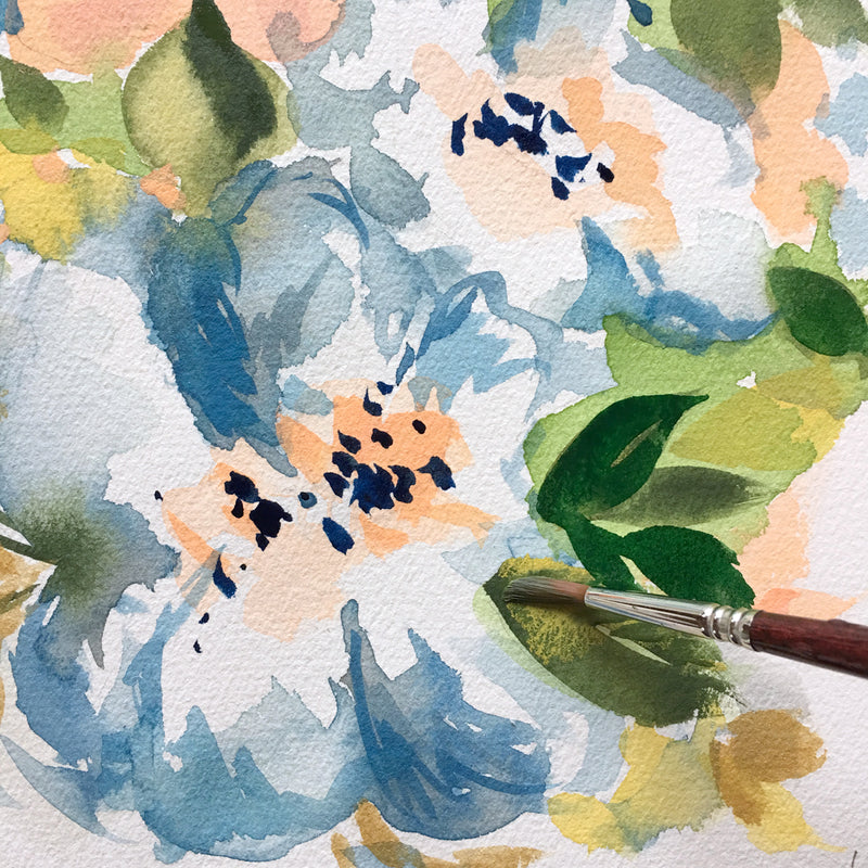 French Country Florals Watercolor Art Print