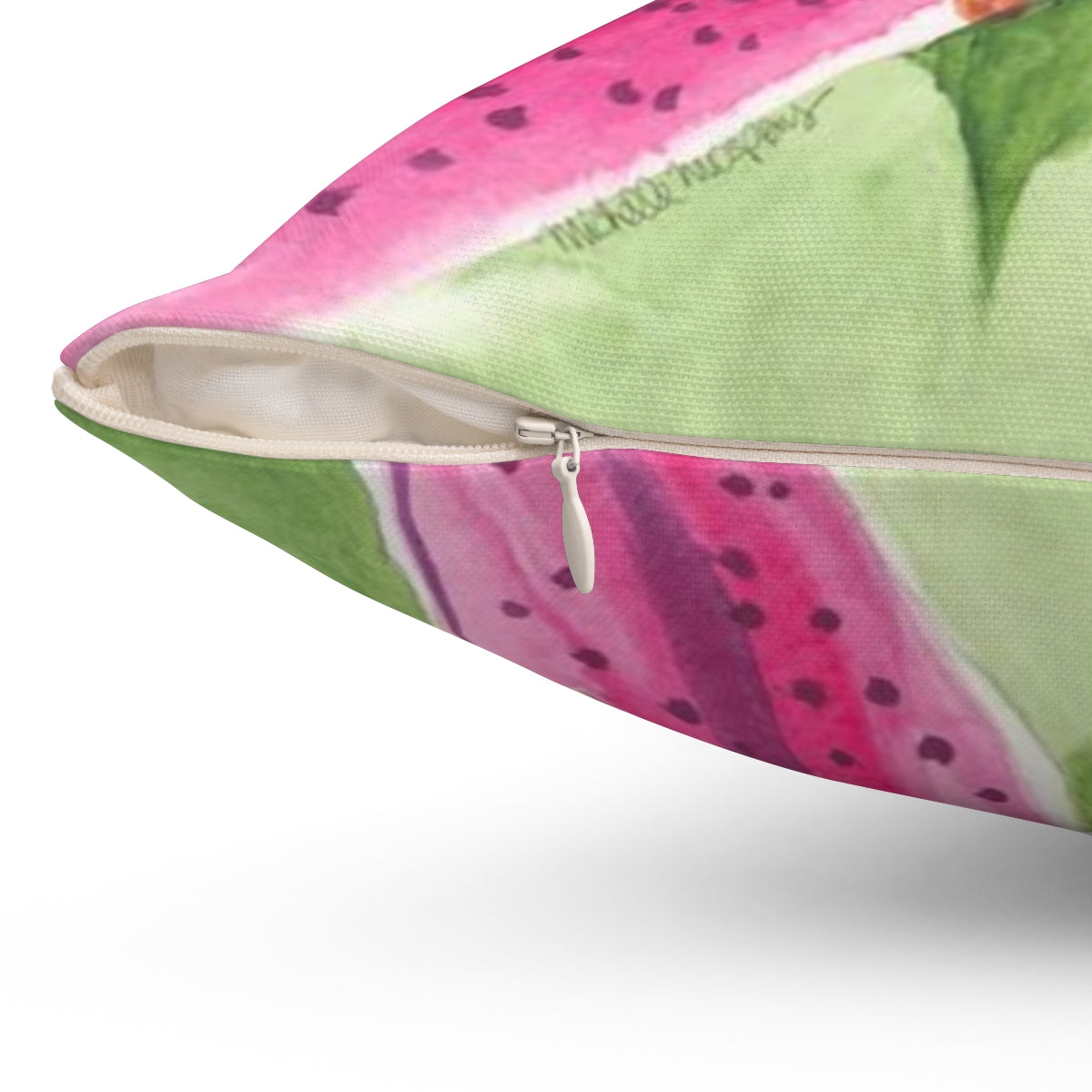 Watercolor Stargazer Lily Bloom Square Pillow