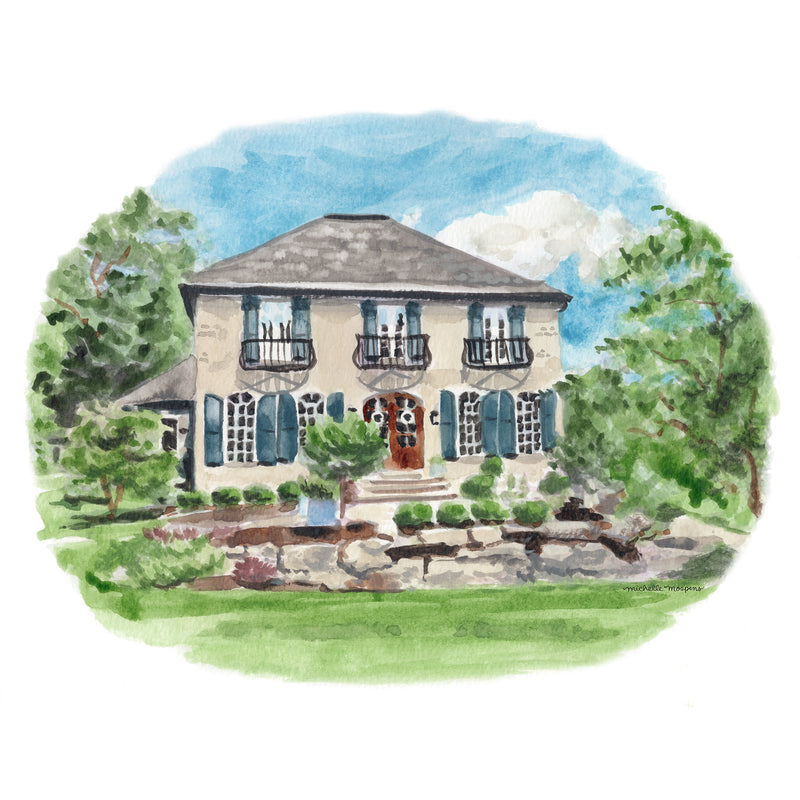 Custom Hand-painted House Illustration