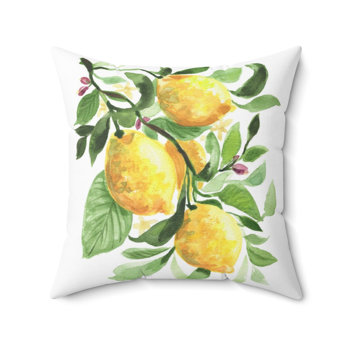 Watercolor Lemons Square Pillow