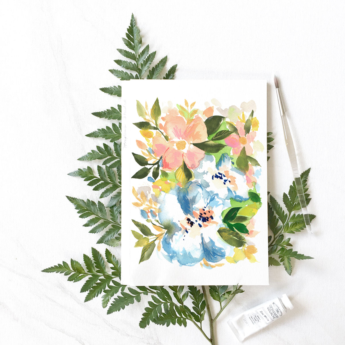 French Country Florals Watercolor Art Print