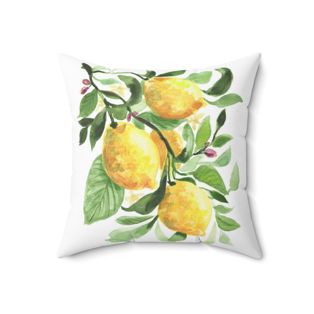 Watercolor Lemons Square Pillow