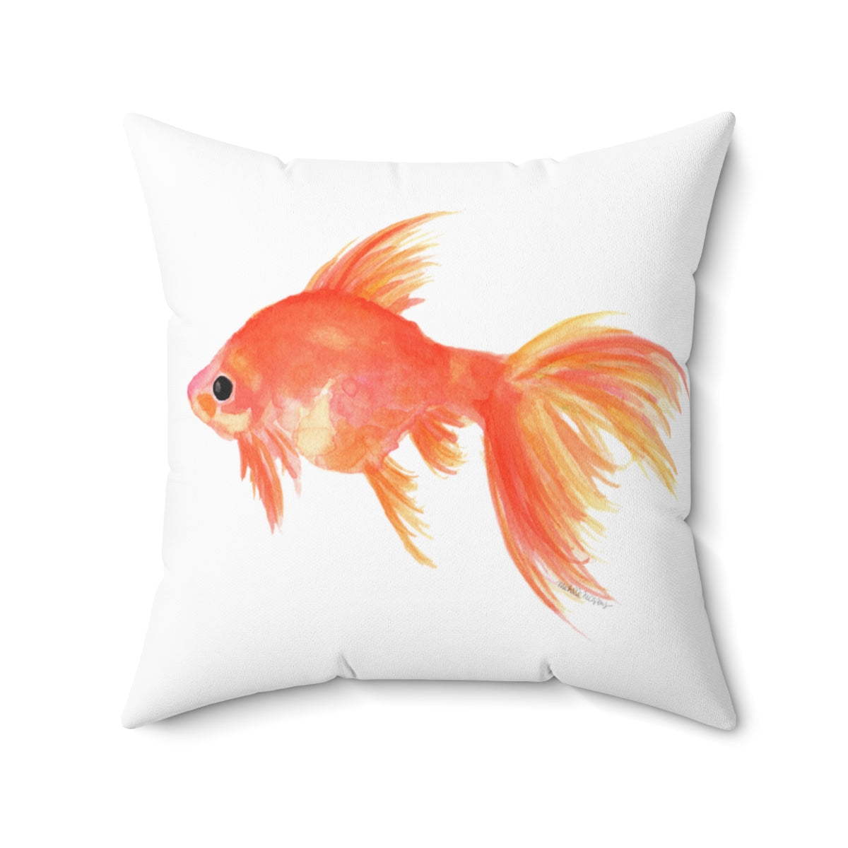 Watercolor Fish Square Pillow