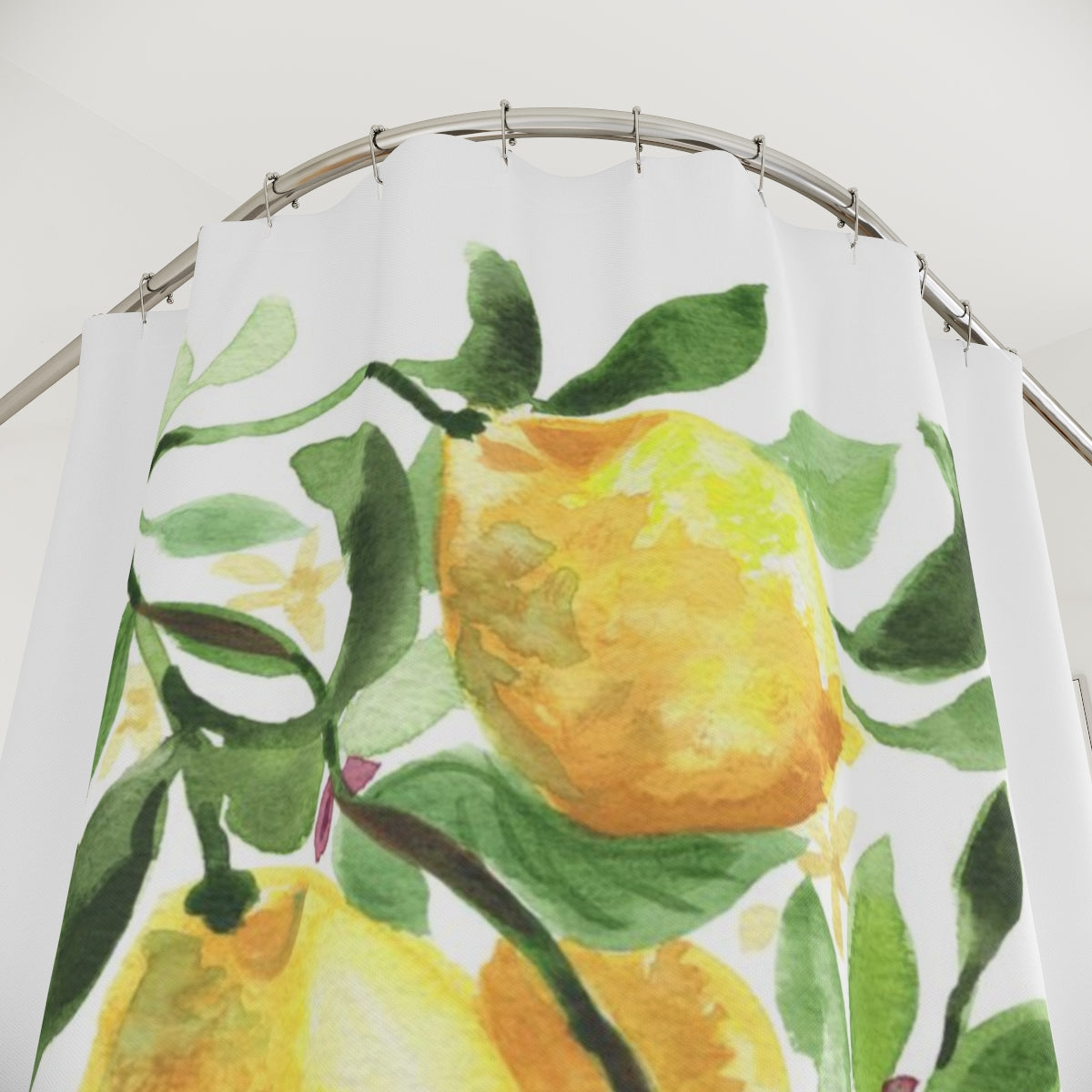 Watercolor Lemons Polyester Shower Curtain