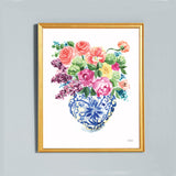 Watercolor Ginger Jar Bouquet Print by Michelle Mospens.