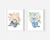 Ginger Jar Bouquets No8 and 17 Art Print Watercolor Paintings