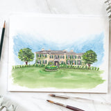 Custom Hand-painted House Illustration