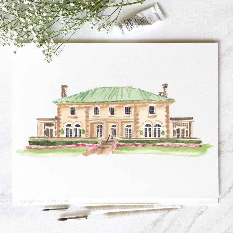 Custom Hand-painted House Illustration