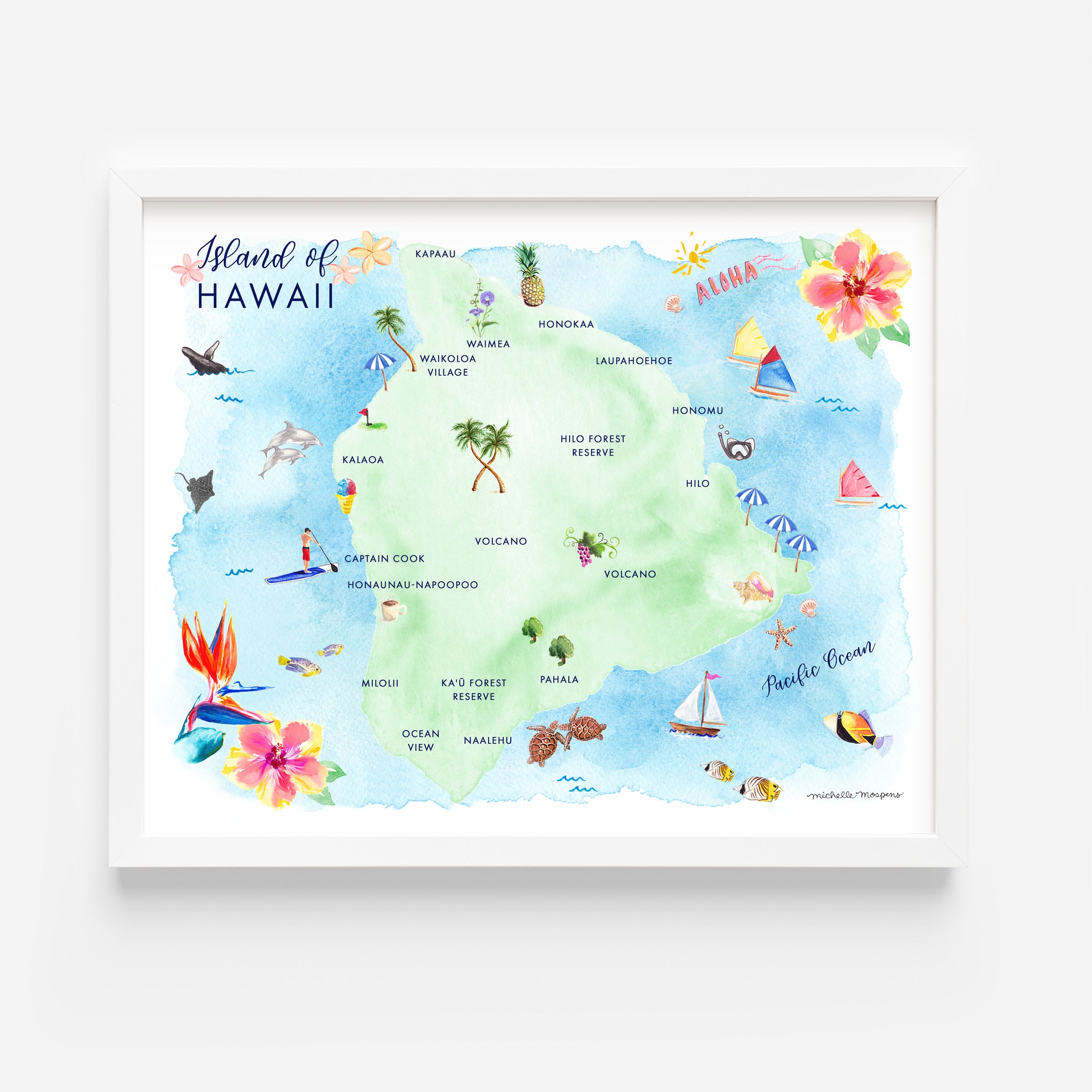 Island Of Hawaii Map Art Print – Michelle Mospens