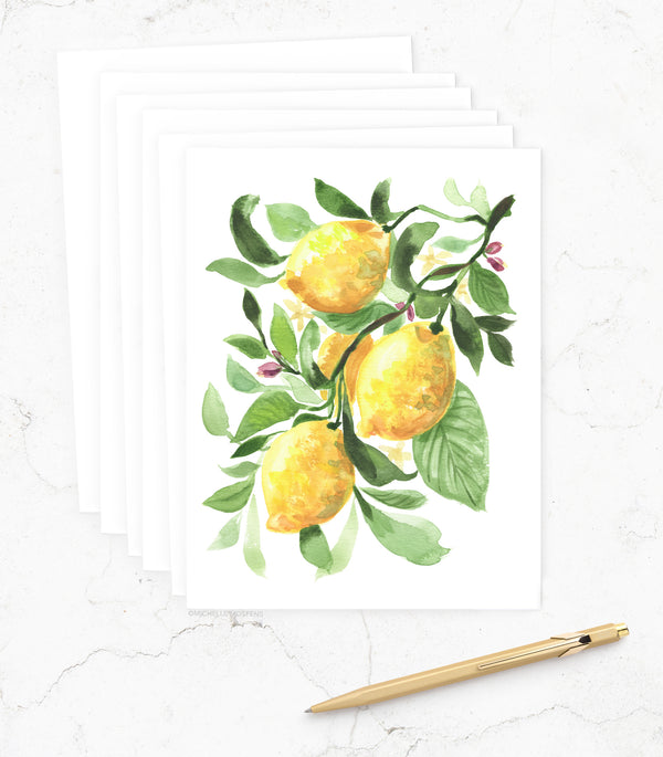 Watercolor Lemons Card Set by Michelle Mospens